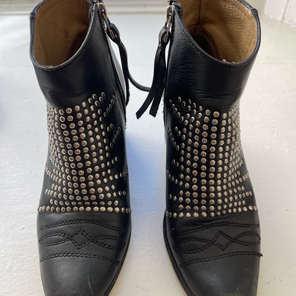Genuine leather studded boots - Picture 2 of 6